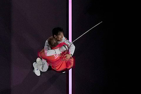 2024 Paris Olympics: Japan's Koki Kano celebrates victory